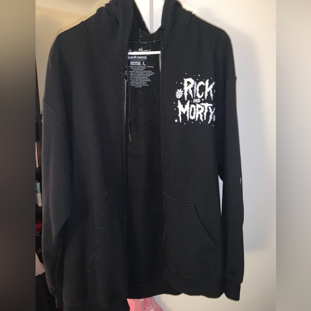 Newbury Comics Rick and Morty Black Hoodie size large unisex